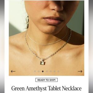 Catbird Green Amethyst Tablet Necklace